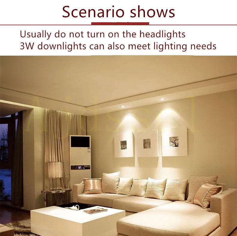 Dimmable LED Downlight Tri-tone light  110/220V Spot  5W 7W 9W 12W 15W Recessed in LED Ceiling Downlight Light Warm white Lamp