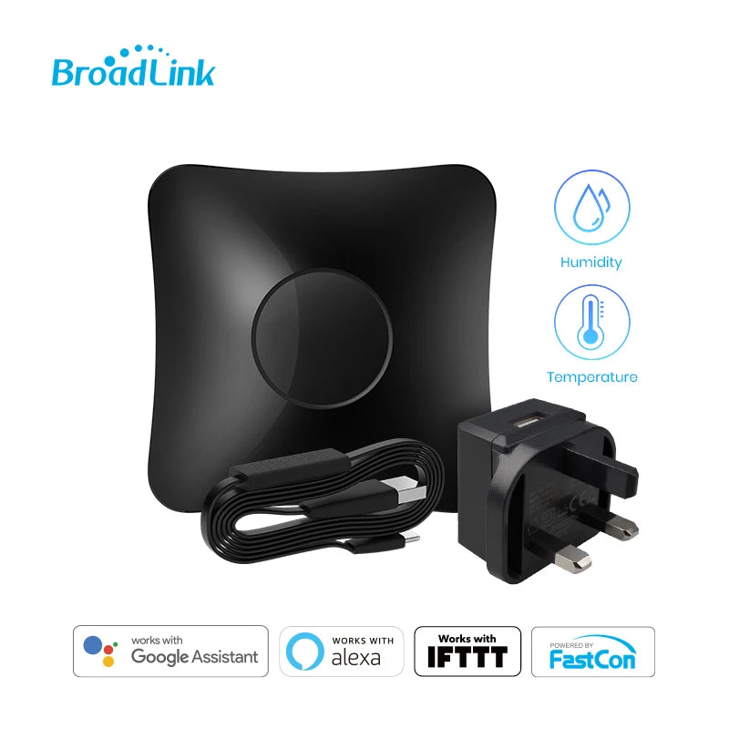 BroadLink RM4 Pro + HTS2  RF/IR Temp and Humidity Sensor Version Wireless Universal Remote Hub with Smart Home Solution