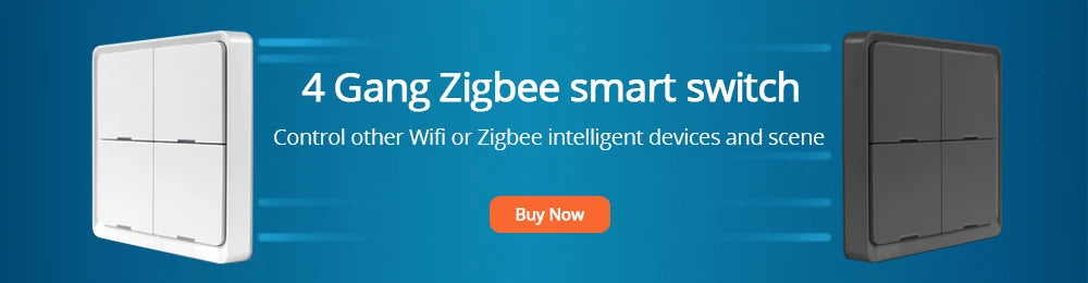 Benexmart Zigbee Wireless Switch 1 2 3 4 Gangs Scene Control Smart Home Devices Works with Tuya Click On Off Scene Switch Black