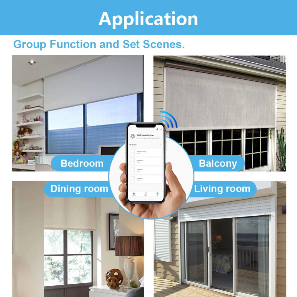 WiFi Smart Curtain Blinds Module Switch Roller Shutter Motor Tuya Wireless Remote Control Work with Alexa Google Home