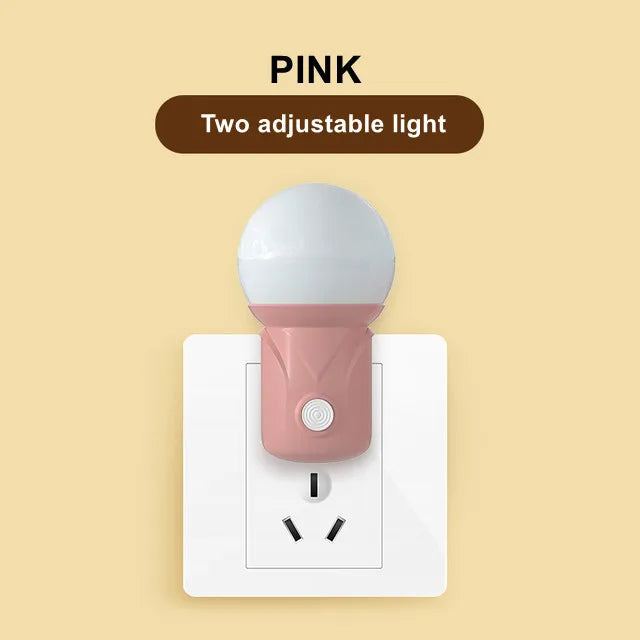 LED Plug-in Night Light 2-color Baby Nursing Eye Sleep Light Bedroom  Socket Lights Energy Saving Cute Corridor Lamp Balcony