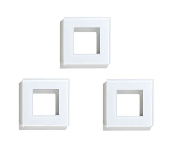 BSEED EU Standard Single Wall Socket Double Power Plugs With White Black Crystal Glass Panel Triple Outlets 16A 110V-250V