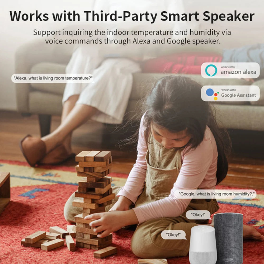 Tuya WiFi Zigbee Temperature Humidity Sensor Indoor Hygrometer Controller Monitoring Smart Life Alexa Google Home Tuya Sensor