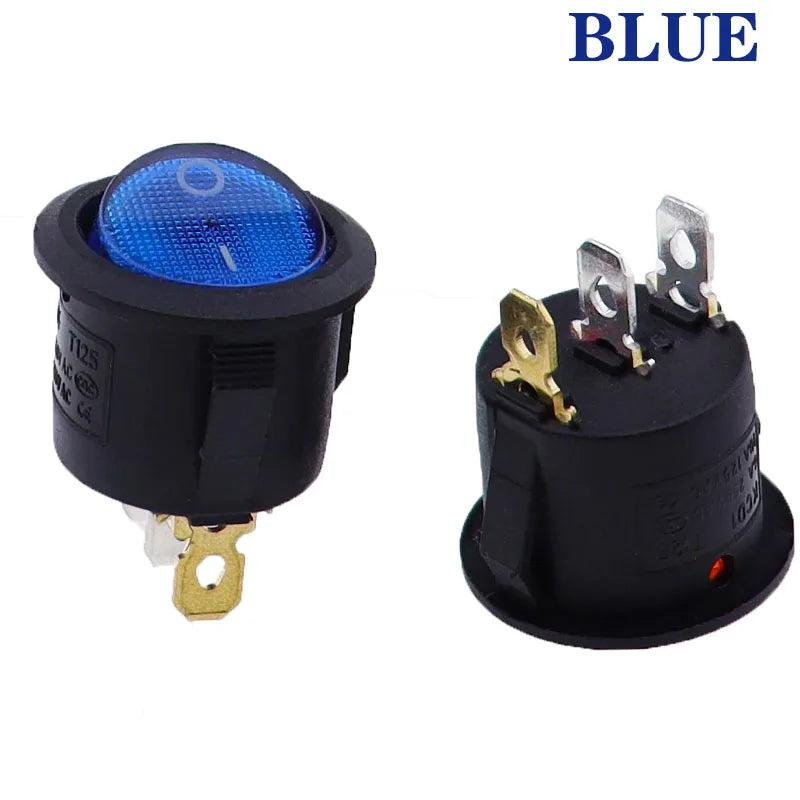 4Pcs KCD1 5V-12V / 220v ON/OFF Round Rocker Switch LED illuminated Car Dashboard Dash Boat Van With light