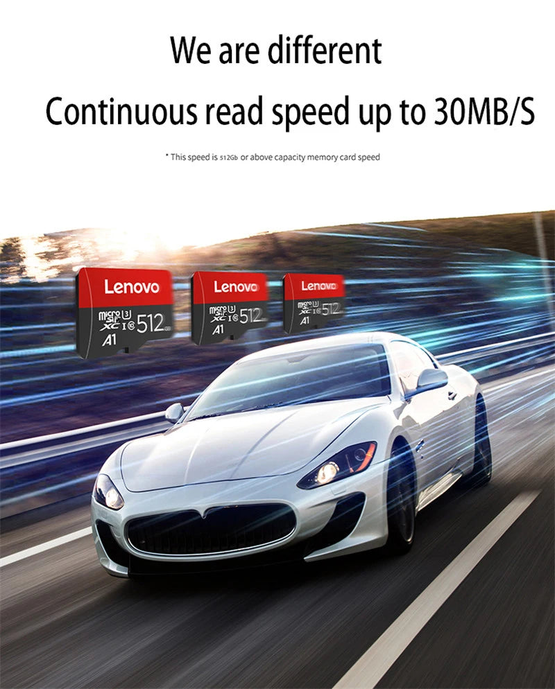 Lenovo High Speed Memory Card 1TB Cartao De Memoria 512GB Micro SD Card 256GB Class 10 TF Flash Card For Phone Tablet UAV NEW