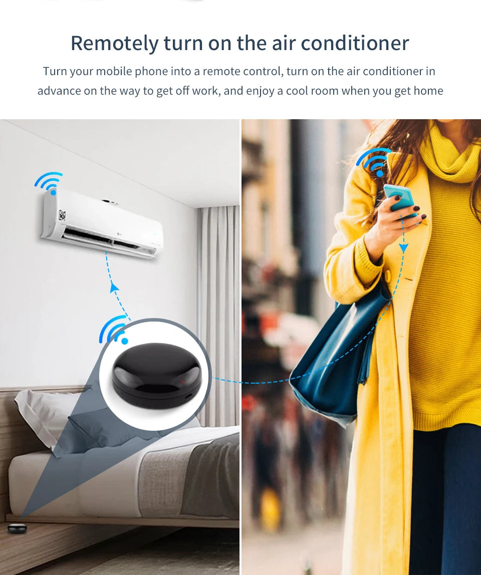 Tuya WiFi IR Control Hub Remote Control Smart Home Remote Universal Infrared Controller For Air Conditioner With Google Alexa