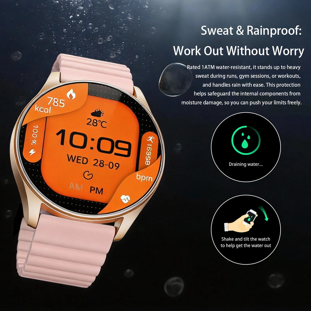 Men's and women's smartwatches, wireless dialing, fitness trackers, compatible with IOS and Android wearable smart wristbands