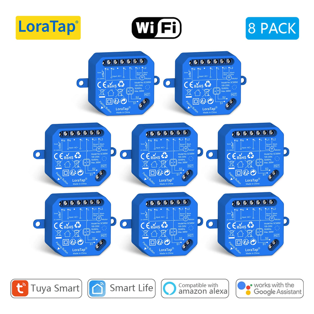 Wireless Roller Shutter Blinds Switch for Tubular Motors Percentage Progress Tuya Smart Life App Remote Control Google Assistant