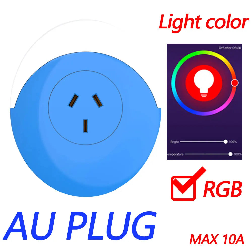 Tuya Wifi Smart Night Light Plug EU AU UK US Adapter Color LED Light Homekit Socket Voice Control Works with Alexa Google Home