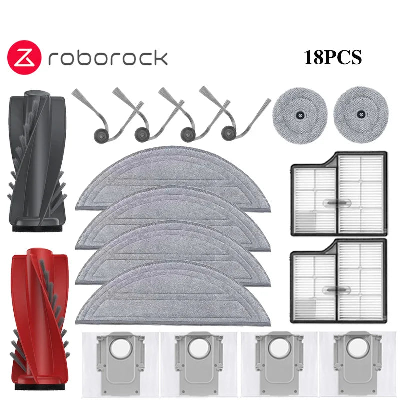 Roborock Saros 10/Roborock S9 MaxV Ultra Robot Vacuum Spare Parts Main Side Brushes Mop Cloths HEPA Filters Dust Bags Accessorie
