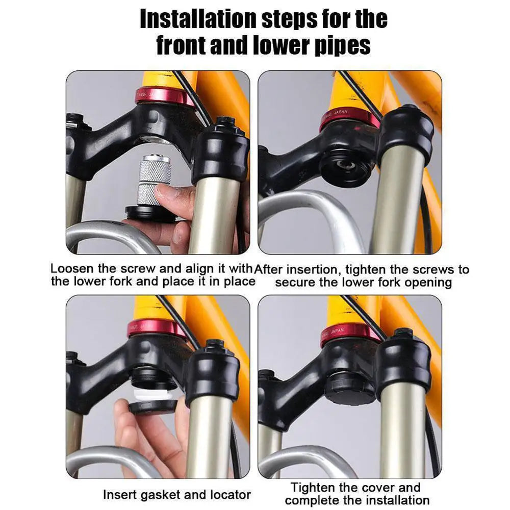 For Apple AirTag Bike Mount Bicycle Front Fork Down Tube Bracket Anti-theft Airtag Case Tracker Holder Bike Headset Cap Cover