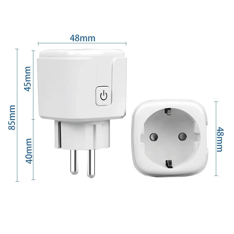 16A/20A Smart Plug WiFi Socket EU With Power Monitor Timing Function  Works With Tuya Smart Life APP Control Alexa Google Home