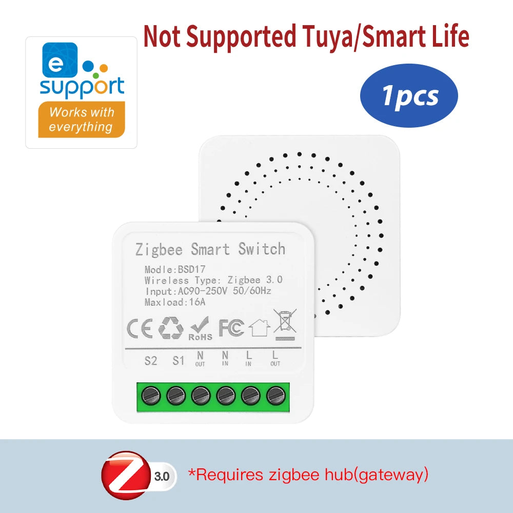 16A ZigBee Smart Switch Module eWeLink App DIY Smart Breaker Relay for SmartThings Alice Alexa Google Home Assistant Zigbee2MQTT
