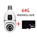 8MP E27 Bulb Surveillance Camera Wifi Camera Dual Lens Security Wireless Baby Monitor Two-way Automatic Human Tracking Monitor