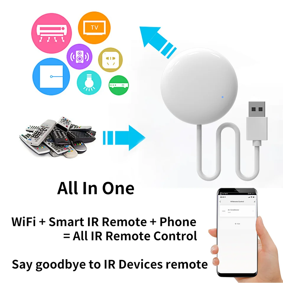 Tuya WiFi IR Remote Control Smart Universal for TV Air Conditioner Alexa Remote Control Work with Google Home Yandex Google