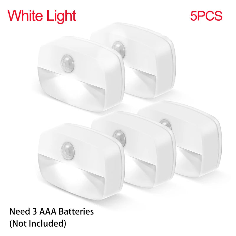 Auto ON/OFF LED Smart Night Lamp Under Cabinet Light PIR Motion Sensor Kitchen Bedroom Light for Night Cupboard Closet Stairs