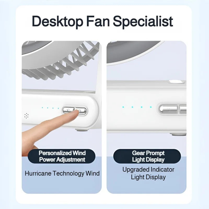Smart Voice Control Desk Fan with Timer Wall Mountable Mini Circulation Fan for Home and Office Use