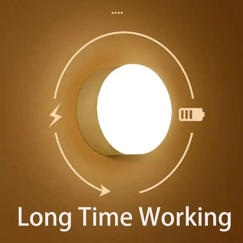 LED Night Lamp Human Body Sensor Automatic Lighting Type-C Charging Wireless Magnetic Magentic Night Light Smart Light Bathroom