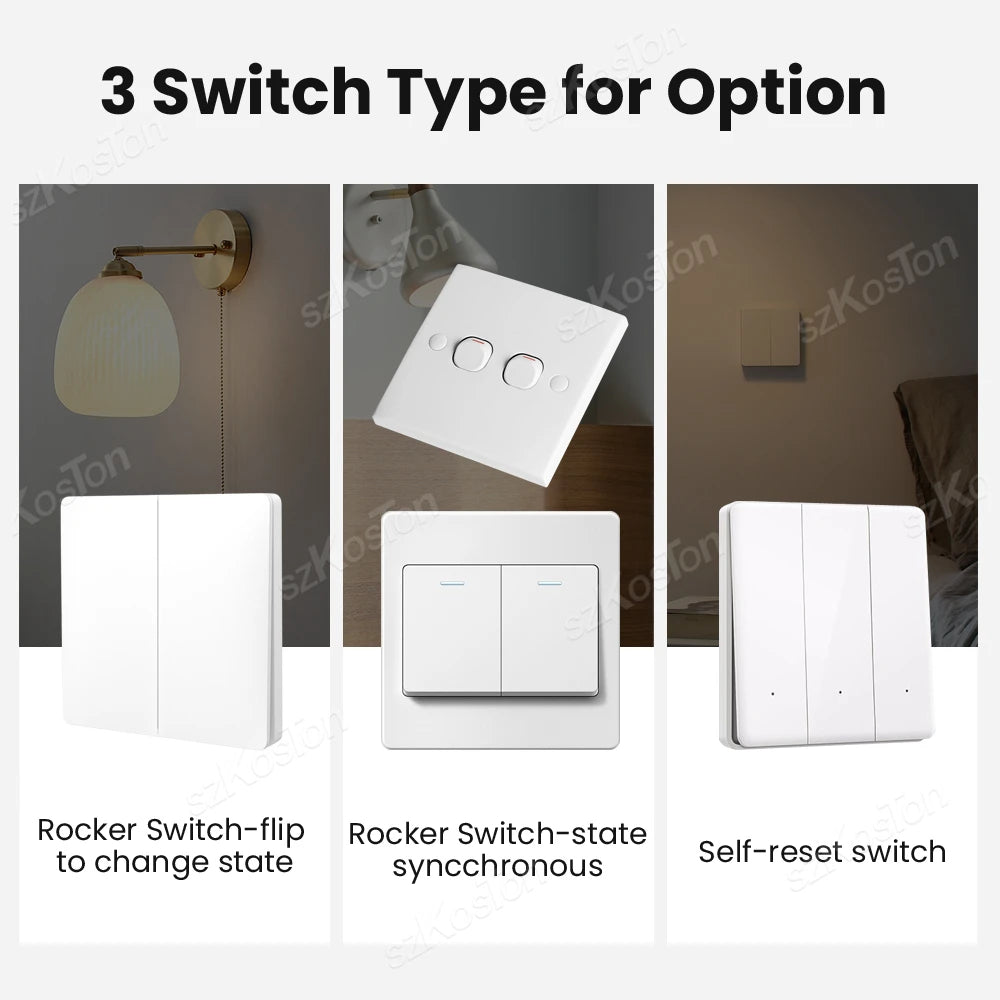1/2/3 Gang Tuya ZigBee Smart Switch Module Need Neutral Wire Smart Life App Automation DIY Breaker Works with Alexa Google Home