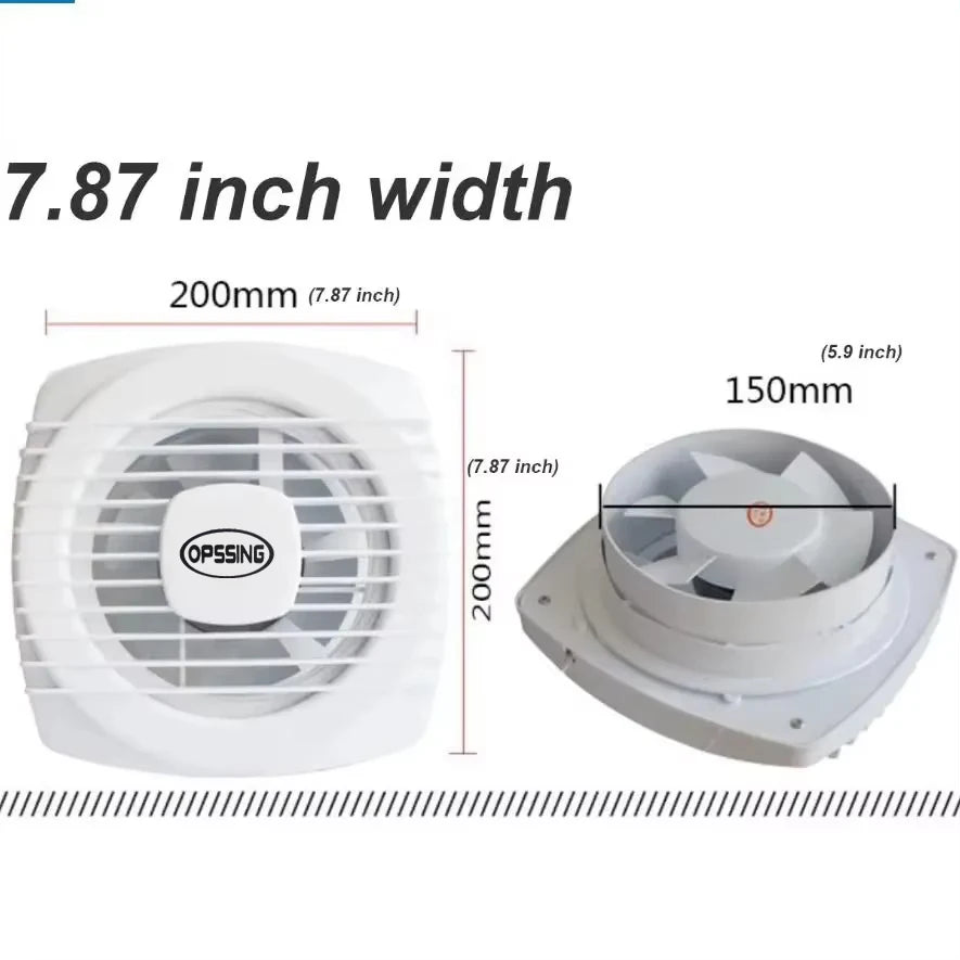220V 4/6/7inch 110/150/180mm silence Ventilating Strong Exhaust Extractor Fan for Window Wall Bathroom Toilet Kitchen Mounted