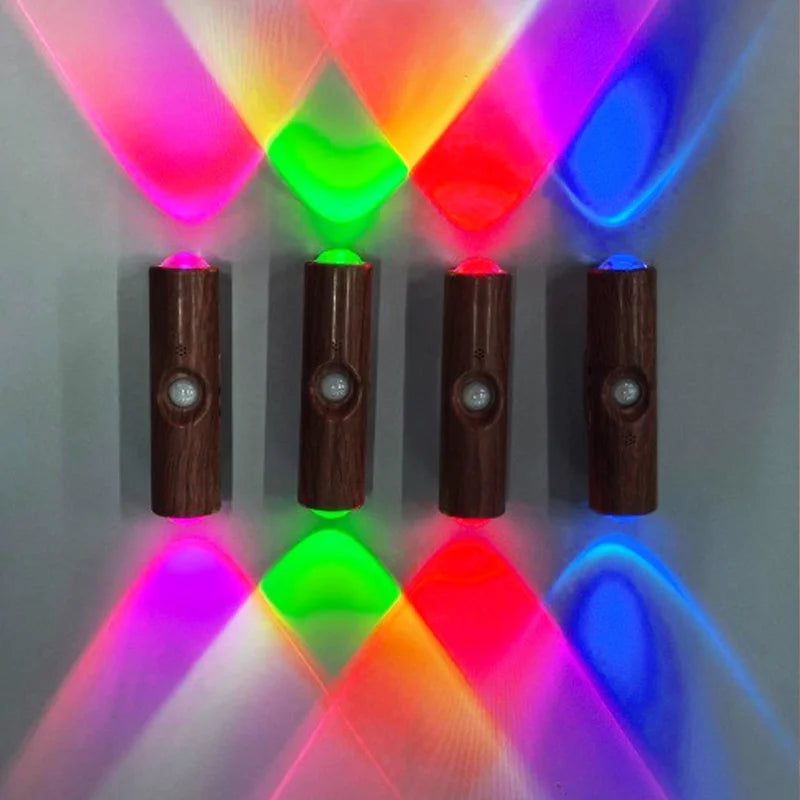 Smart RGB Gradient Night Light Magnetic Motion Sensor Rechargeable Wall Lamp for Bedroom Bathroom Closet Garden Home Decor