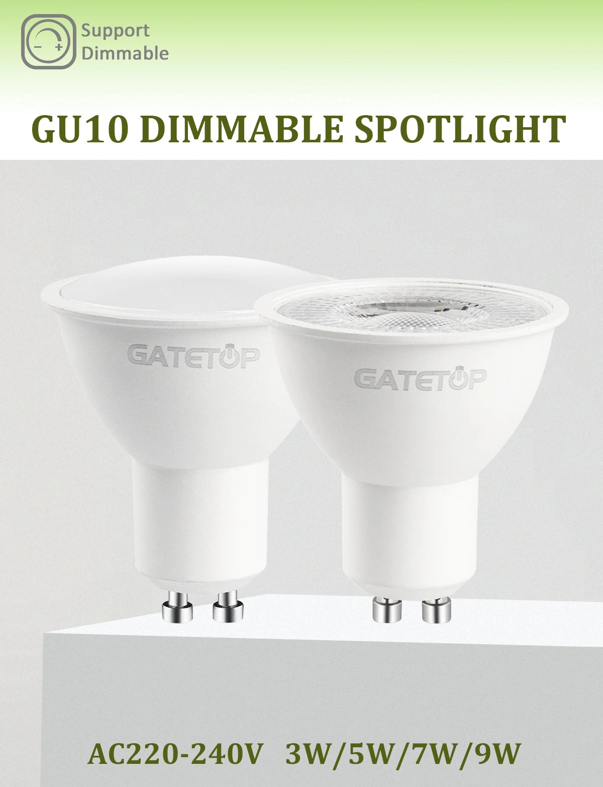 5/8/10/12pcs Dimmable GU10 Led Spotlight 220V Warm light 3000K 4000K 6000K Dimming Bulb Replace 50W halogen lamp home derection