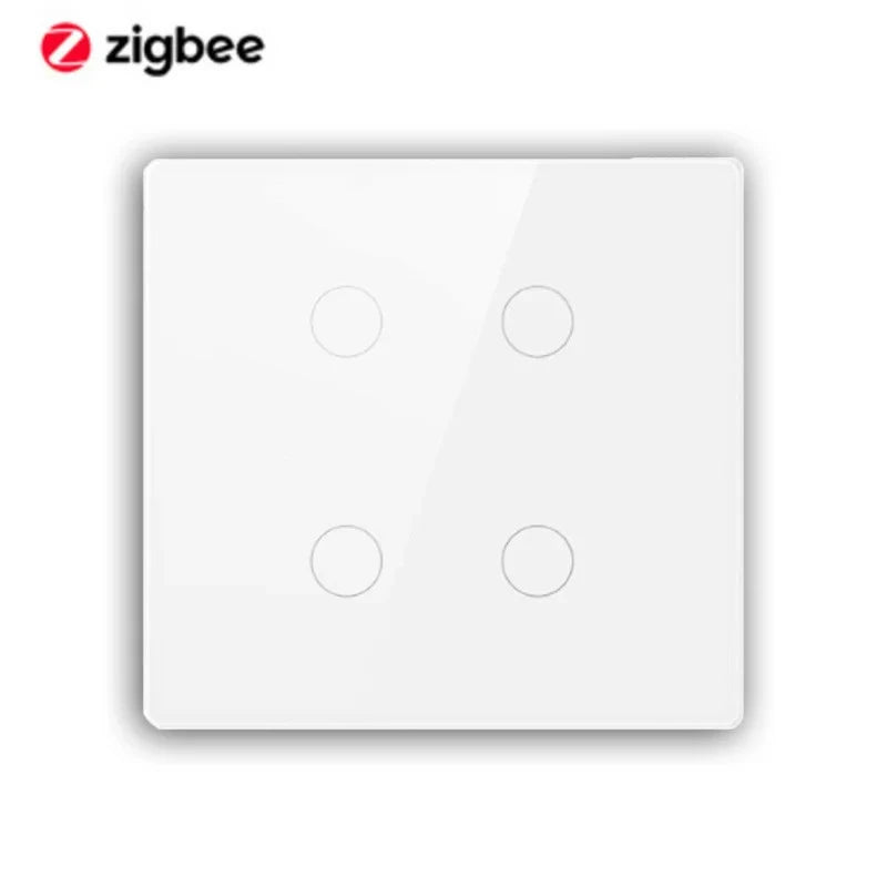 AlexXi Zigbee 4x4 Brazil Touch Sensor Glass Panel Light Switch Tuya Smart Life App 4/6/8 Gang Remote by Alexa Dot Google Home