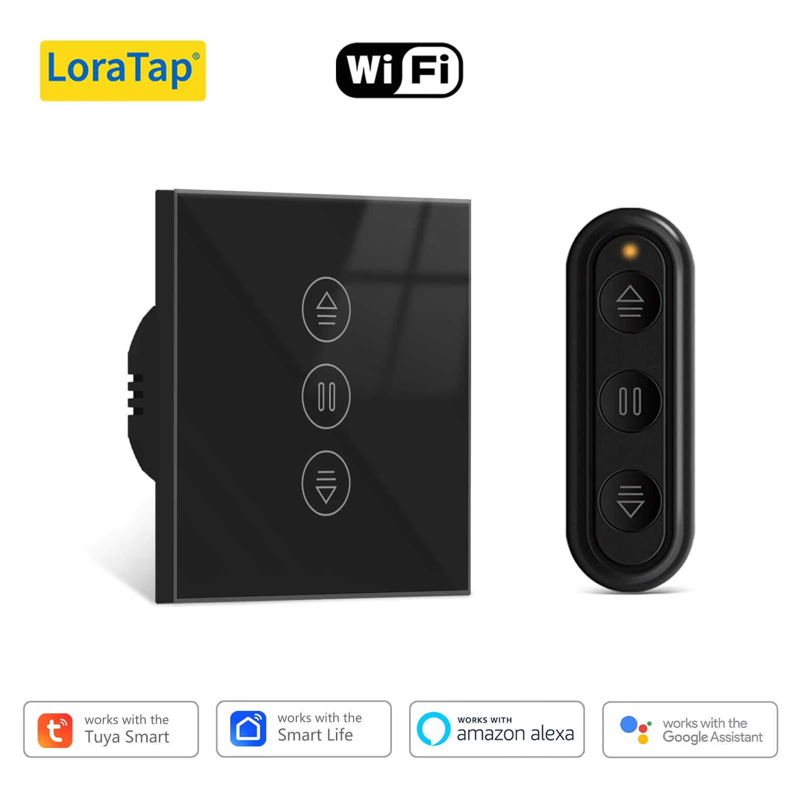 LoraTap Tuya Roller Shutter Touch Panel Switch Smart Life App Remote Progress Bar Settings Voice Control via Google Home Alexa