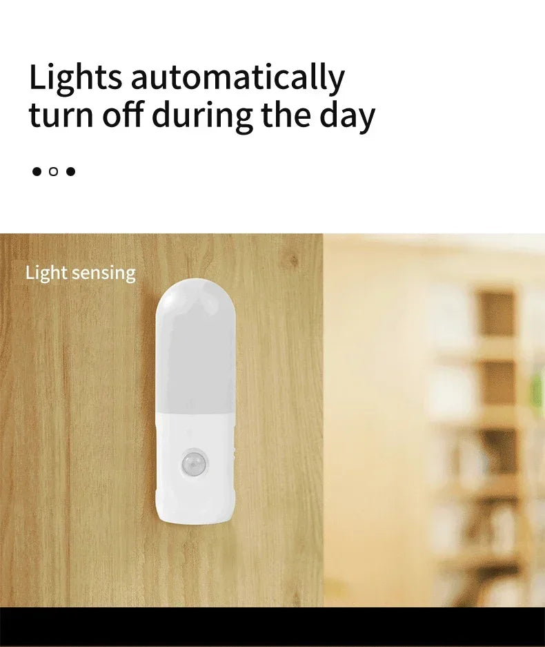 3 Colors Dimmable Spotlights 2 in 1 LED Night Light with Motion Sensor Rechargeable Magnetic Wall Lamp for Bedroom Hallway Stair