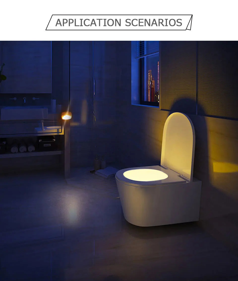 Wireless LED Motion Sensor Night Light Plug In Motion Detector Bedroom Staircase Closet Bedside Night Lamp 220V Battery Powered
