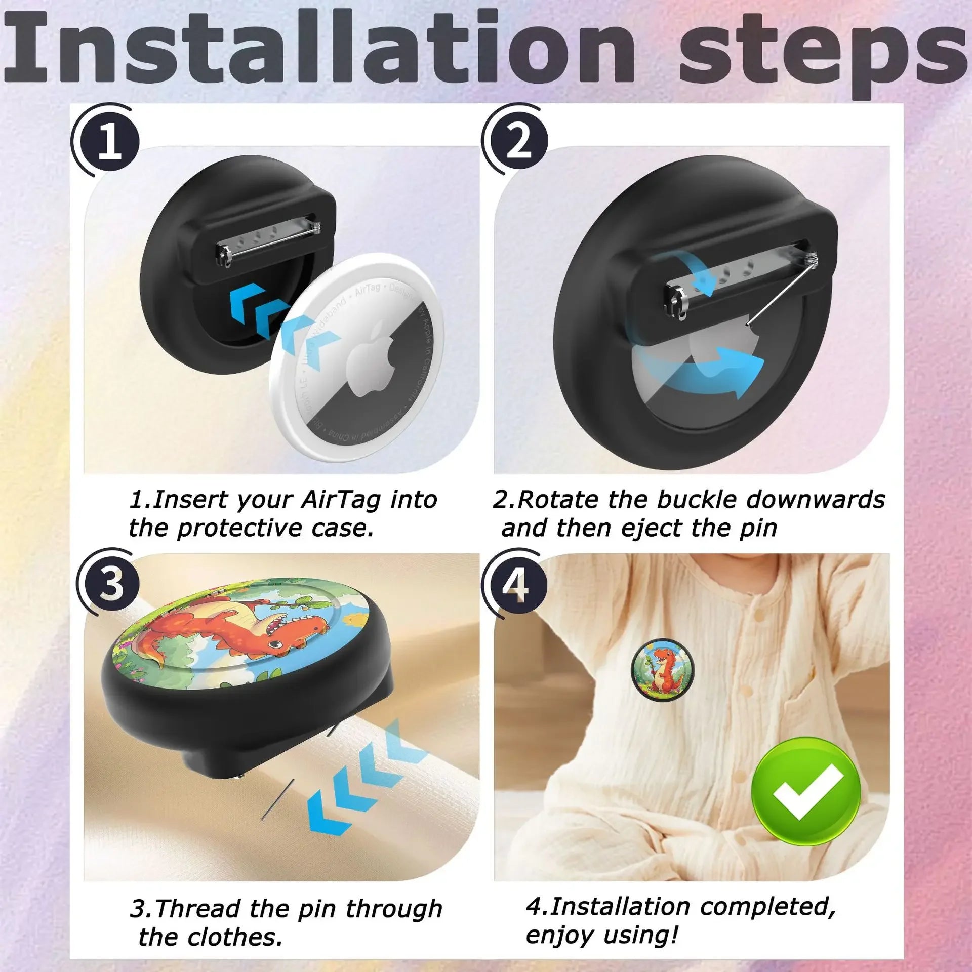 The Children's Hidden GPS Tracker Airtag Case and Airtag Stand Case Are Suitable for Children, The Elderly, Pets, Backpacks