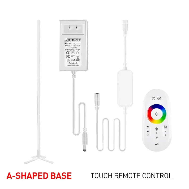 200cm White RGBIC Smart Corner Floor Lamp Tuya App & Remote ControlAdjustable Colors & Effects Modern Standing Light Home Dcorat
