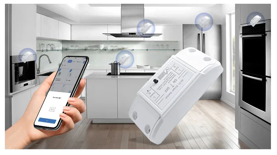 20A/16A/10A WIFI Switch Smart Home Automation Relay Module Wireless Control Switch Relay Breaker Voice Control Work Alexa Google