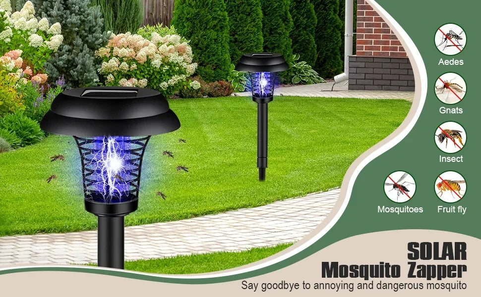 Solar Mosquito Killer Lamp Home Garden Waterproof Mosquito Repeller Outdoor Camping Electric Mosquito Artifact Lighting Lamps