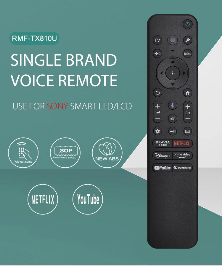 New RMF-TX810U Voice Remote Control For Sony TVs - Bluetooth Voice Backlight Buttons Works with XR/OLED Series