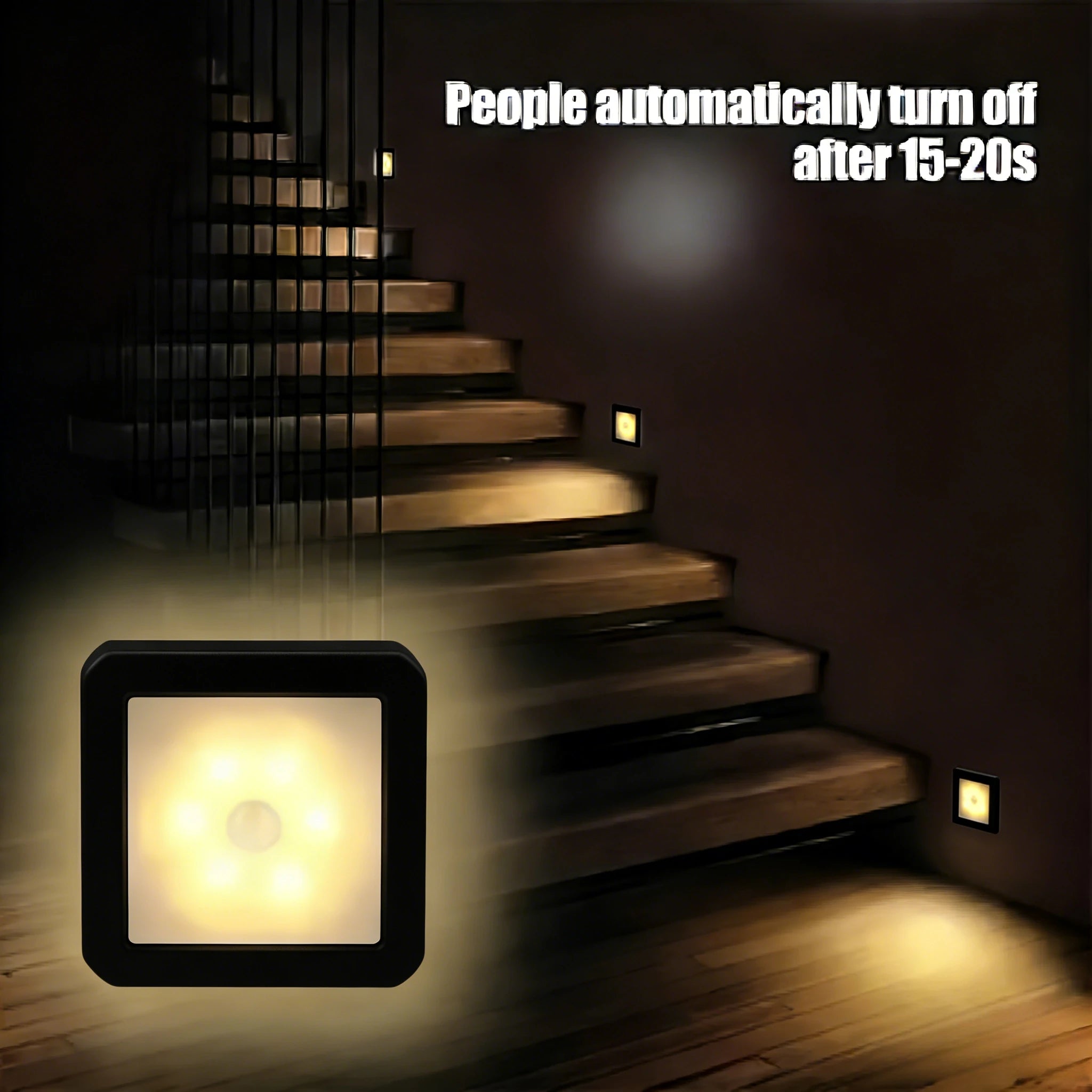 Motion Controlled Human Body Sensor LED Night Light Smart Battery Operated WC Bedside Lamp For Room Hallway Pathway Home Light