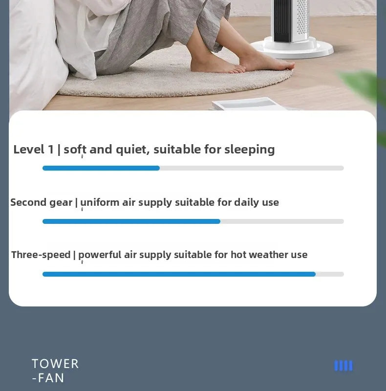2026 New Upgrade Smart Temp-Control Bladeless Tower Fan With Remote 12H Timer LED Display-Low Noise For Home Oscillating Air Cir