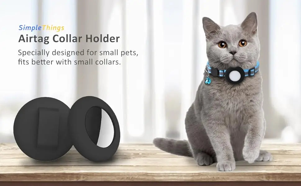 Airtag Cat Collar Holder, Small Air tag Cat Collar Holder Silicone Case Cover for Cat Dog Pet Collar Harness Loop
