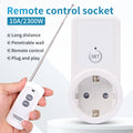 433Mhz Wireless Remote Control Socket Smart EU Plug 50m Remote Power Outlet 15A 220V-240V for Home Appliance Light Fan
