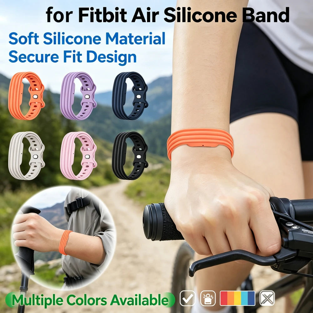For Google for Fitbit Air Strap Sports Silicone Adjustable Replacement Wristband Breathable Fitness Tracker Bracelet Accessories
