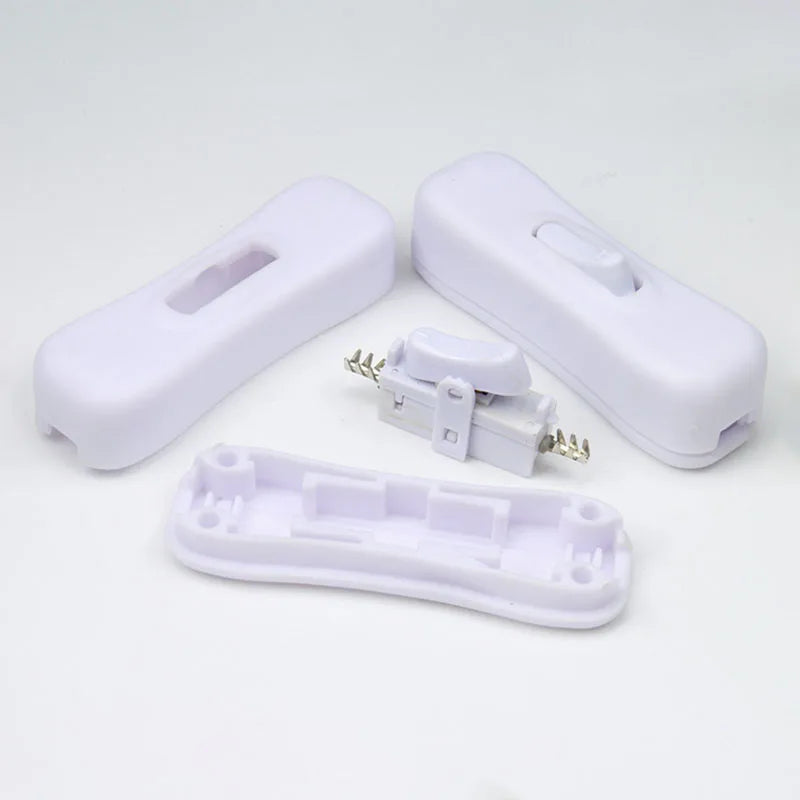 304 Led Light Bulb Halfway Rocker On Off Push Button AC Power Cable Switch Connector Online Switch White Black Transparent A2