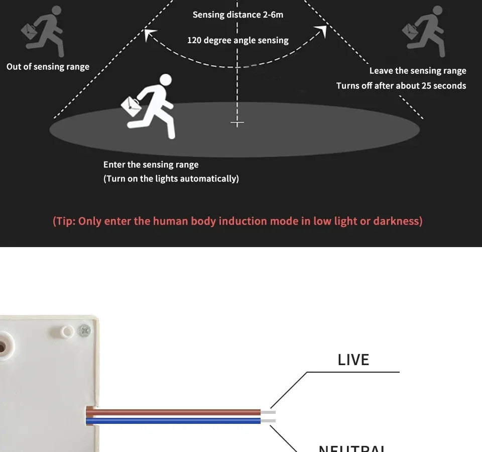 E27 LED 220V 110V PIR Motion Sensor White Switch 120° 2-6m Human Body Sensor Lamp Holder for Home Lighting Corridor Stairs Room