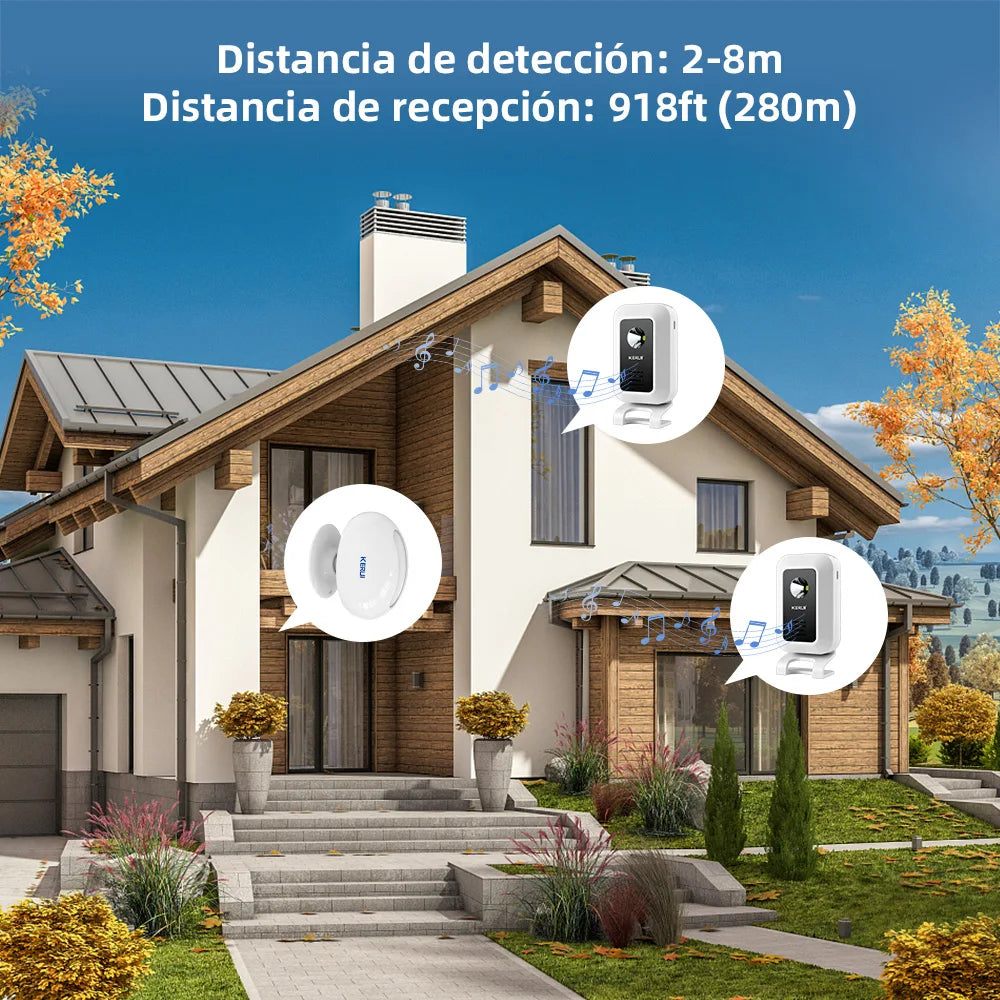 KERUI Wireless Welcome Chime Bell Motion Sensor Detector Security Alarm 32 Songs Doorbell Smart Home LED Night Light Store Shop