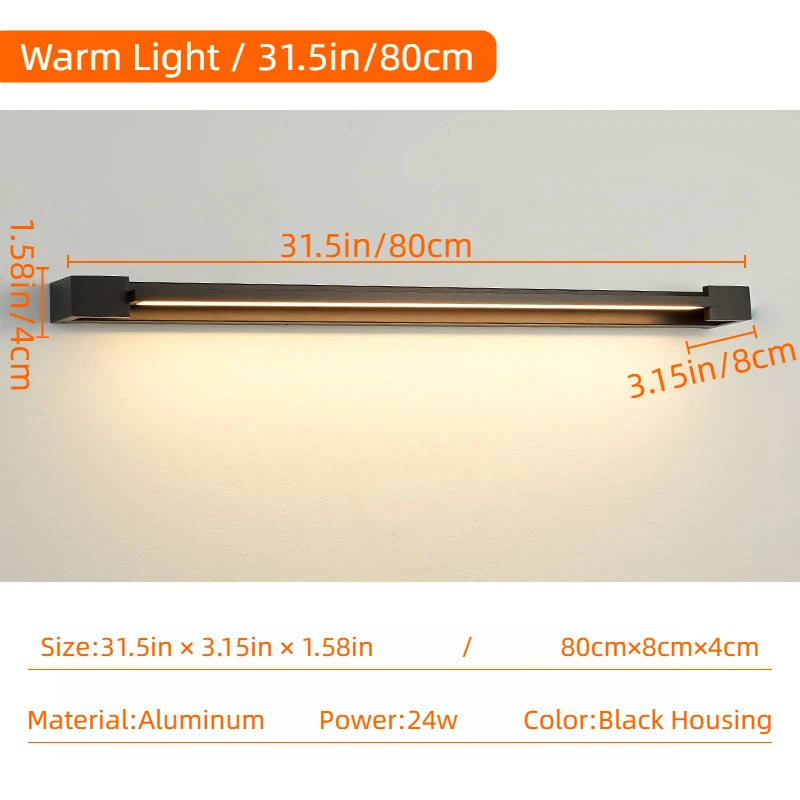 Latest 2026 Rotatable Adjustable LED Wall Lamp,IP65 Aluminum Long Strip Sconce for Bedroom Computer Room Villa Store Interior