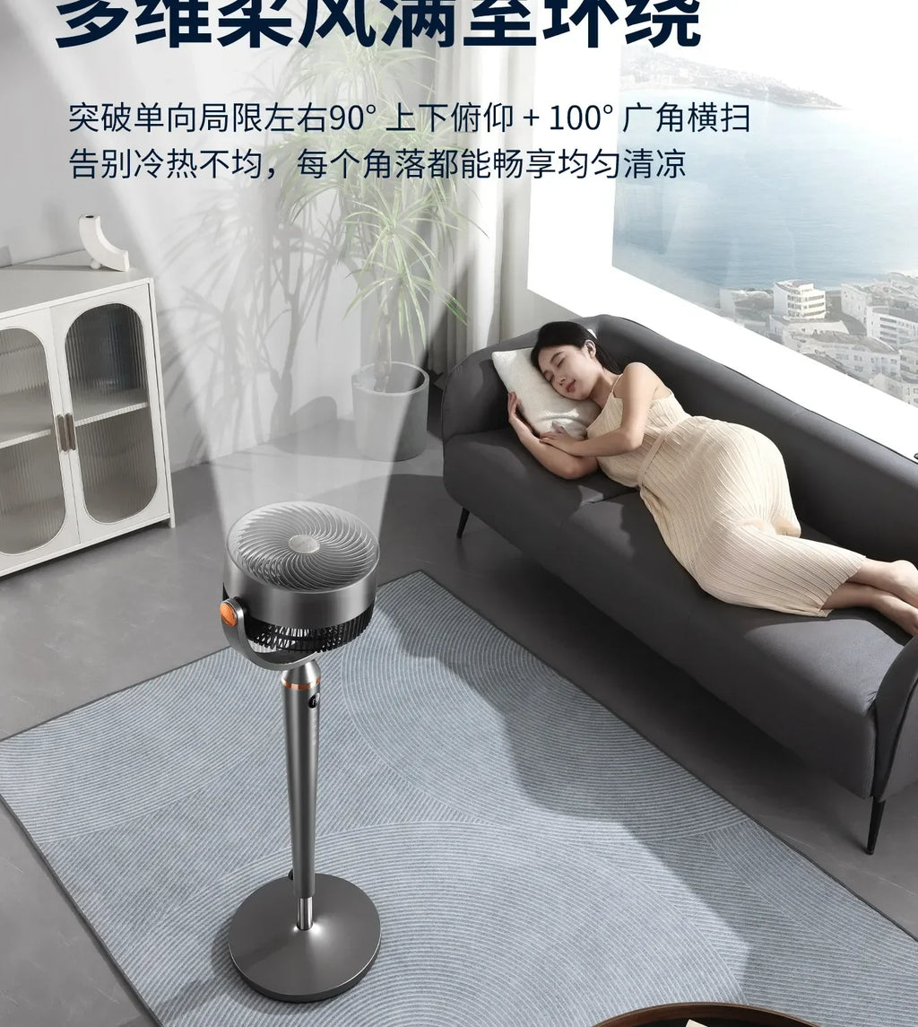 Smart Voice Control Tower Fan with Aromatherapy Energy Saving 12H Timer Adjustable Stand Pure Copper Motor Air Circulator