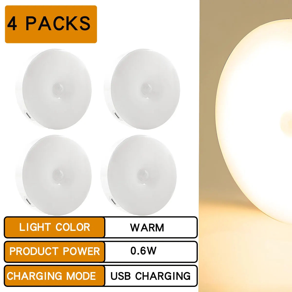 LED Night Light Smart Human Body Sensor with Digital Sensor Head Magnetic Suction Wireless-Use Eye Protect Night Lamp