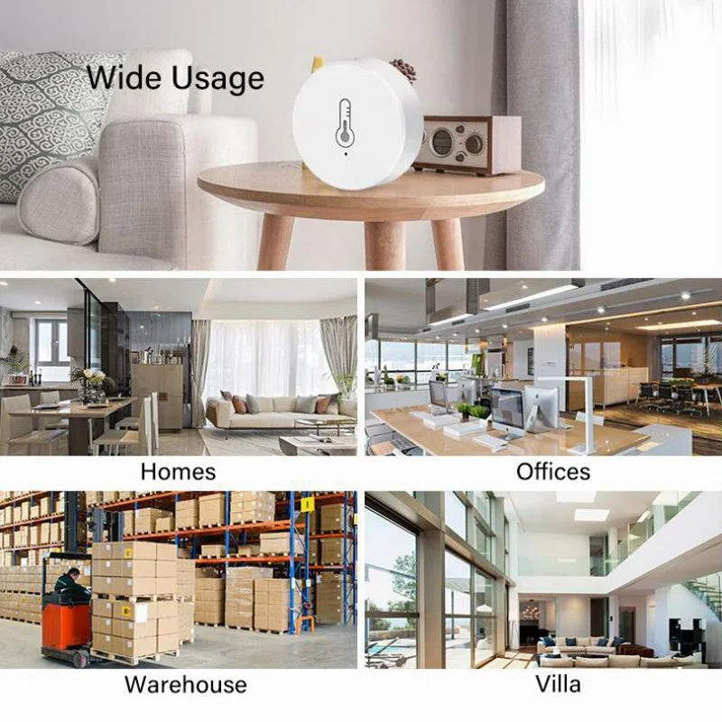 IHSENO Real Time Tuya Smart Life Zigbee Temperature And Humidity Sensor Thermometer Monitor Work for Alexa Google Home Assistant