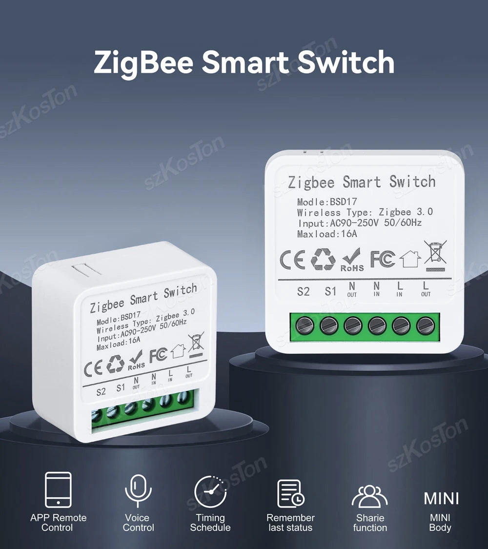 16A ZigBee Smart Switch Module eWeLink App DIY Smart Breaker Relay for SmartThings Alice Alexa Google Home Assistant Zigbee2MQTT