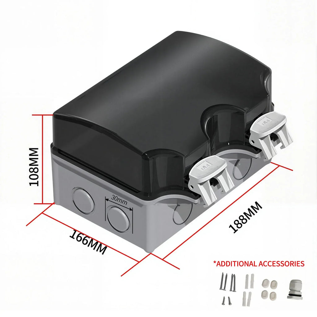 EU Socket IP66 Weather Dustproof Outdoor Plug Wall Socket Outlet Double Socket for Garden Garage Use Waterproof Box