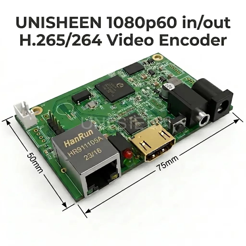 UNISHEEN BM1000H SRT RTMP RTMPS UDP WebRTC Icecast 1080p H.265 H.264 IPTV HDMI to IP HD Live Stream Video Encoder RTSP Onvif